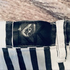 KENDALL & KYLIE Jean Navy Striped High Rise Shorts